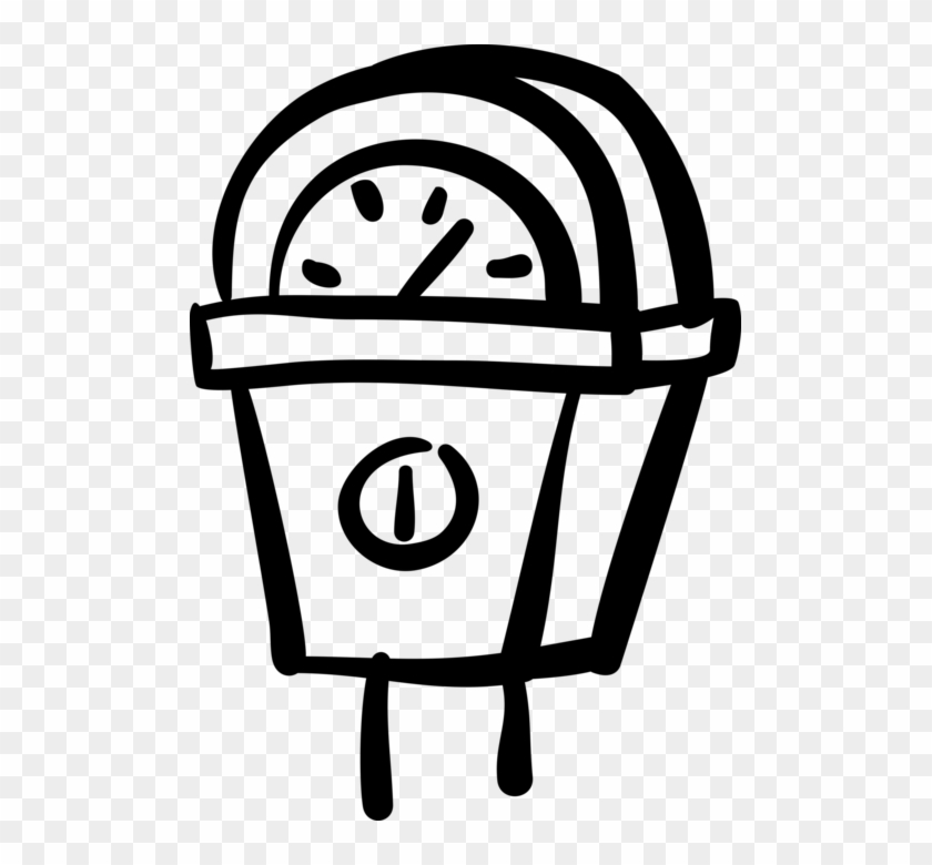 840x780 Vector Illustration Of Parking Meter Collects Money