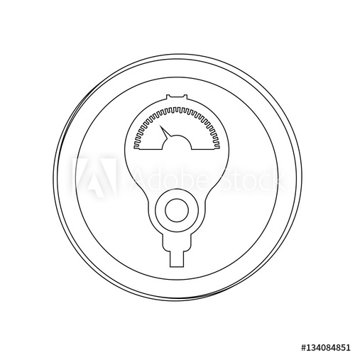 500x500 Silhouette Circular Shape With Parking Meter Vector Illustration