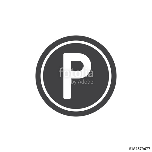 500x500 Parking Icon Vector, Filled Flat Sign, Solid Pictogram Isolated