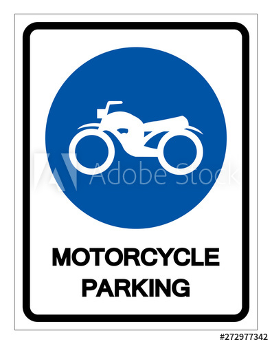 396x500 Motorcycle Parking Symbol Sign, Vector Illustration, Isolate