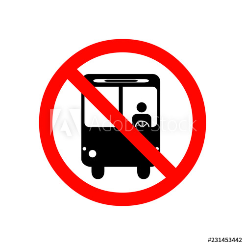 500x500 Forbidden Parking Icon No Bus Stop Vector Sign Prohibited Bus