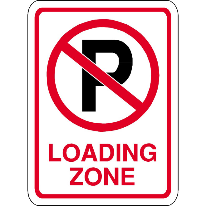 660x660 No Parking Loading Zone Vector Sign