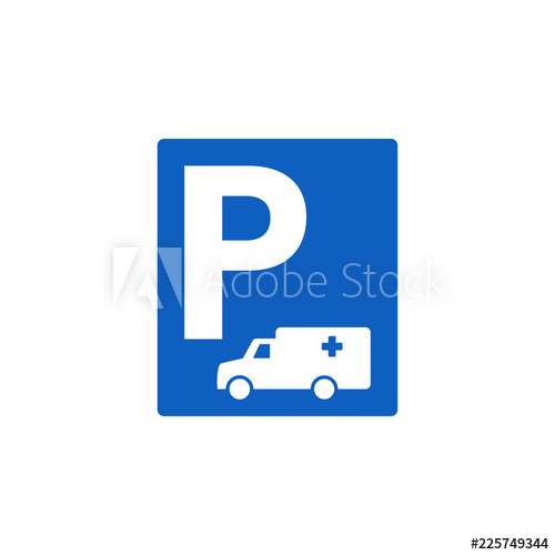 500x500 Ambulance Parking Vector Icon, Parking Sign
