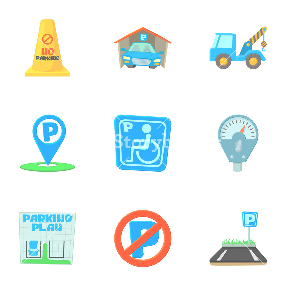 1000x1000 Parking Icons Set Cartoon Illustration Of Parking Vector Icons