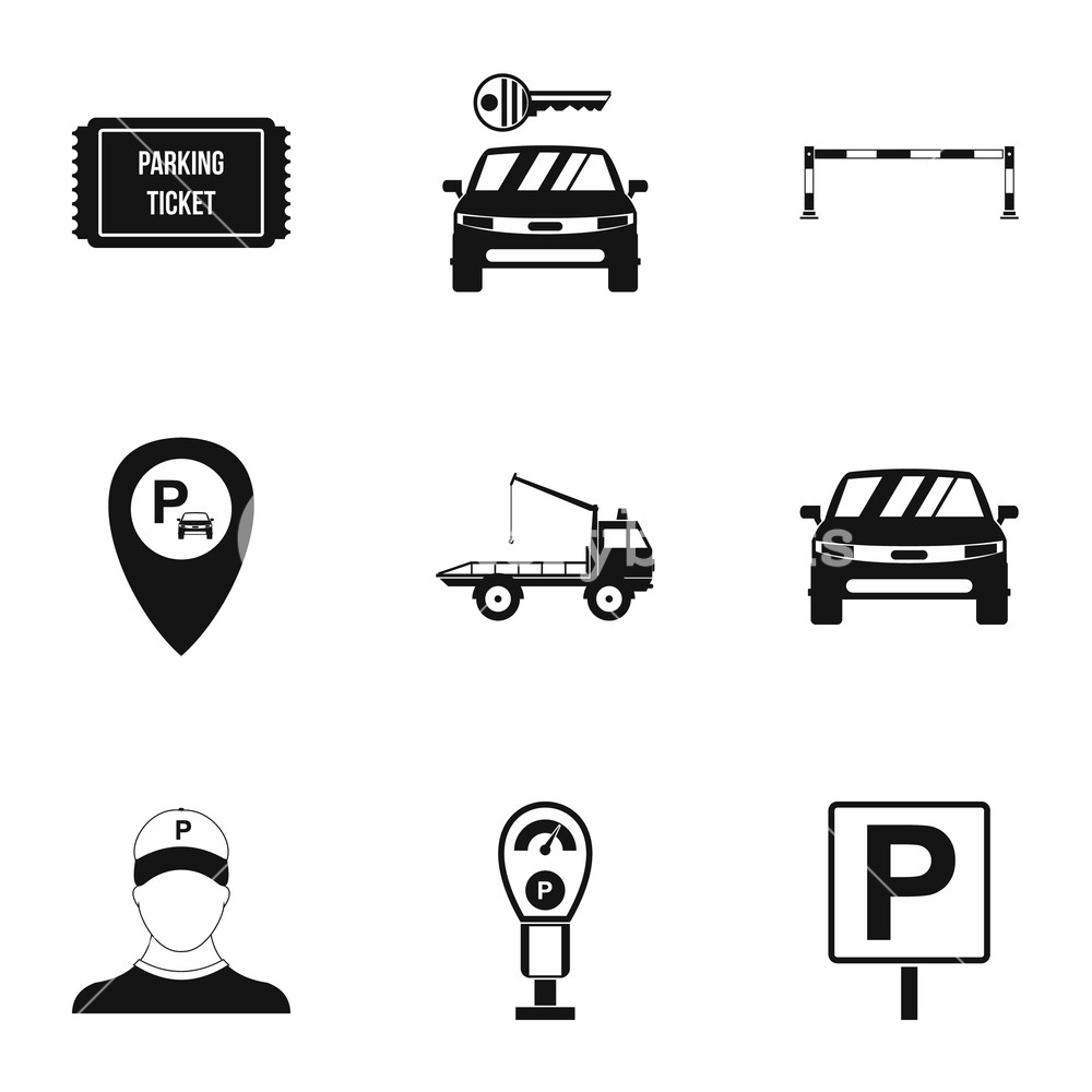 1000x1000 Valet Parking Icons Set Simple Illustration Of Valet Parking