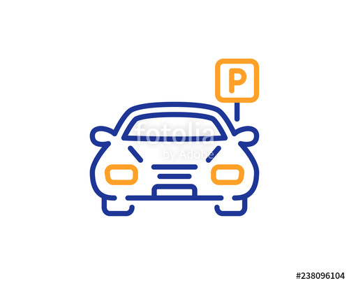 500x405 Car Parking Line Icon Auto Park Sign Transport Place Symbol