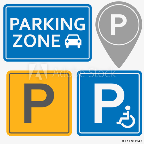 500x500 Car Parking Vector Icon Set Parking Area Vector Illustration