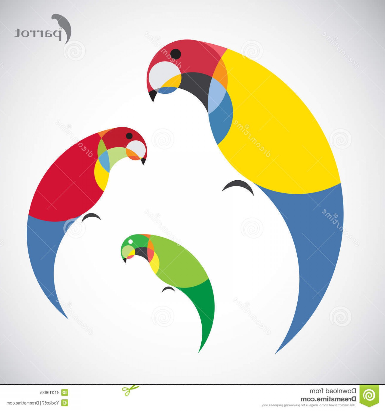 1560x1668 Stock Illustration Vector Image Parrot Design White Background