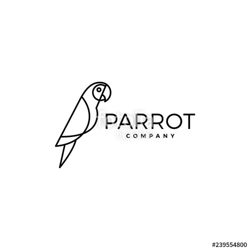 500x500 Parrot Logo Bird Vector Illustration Icon Stock Image And Royalty
