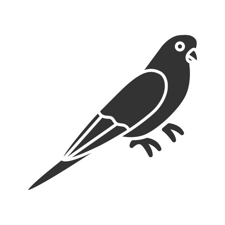 450x450 Budgerigar Glyph Icon Common Parakeet Parrot Silhouette Symbol