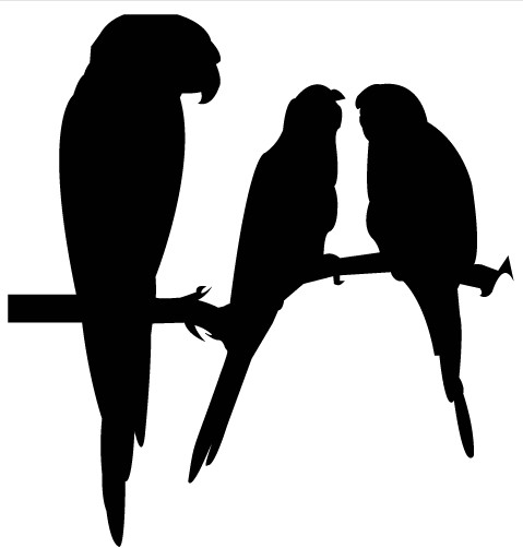479x502 Free Parrot Silhouettes Vector Free Download