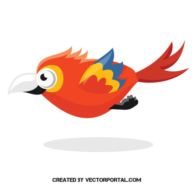660x660 Flying Parrot Vector Image