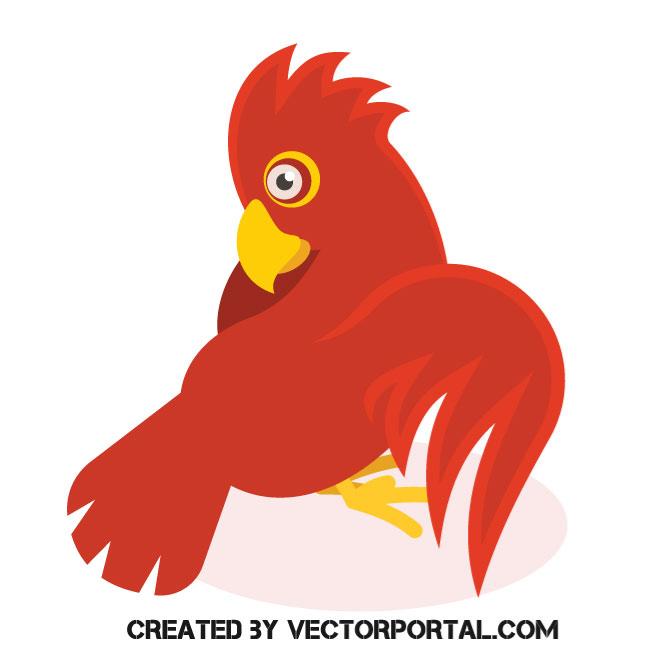 660x660 Red Parrot Vector Image
