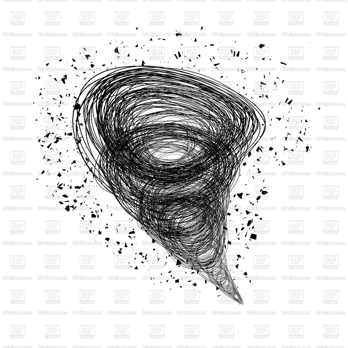 1200x1200 Tornado Swirl With Debris Particles Vector Image Of Icons