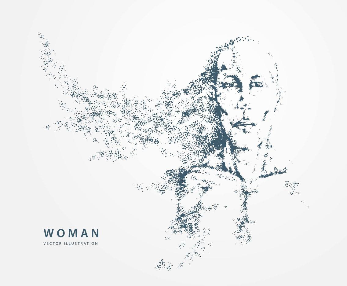 1136x936 Woman Particles Vector Vector Art Graphics