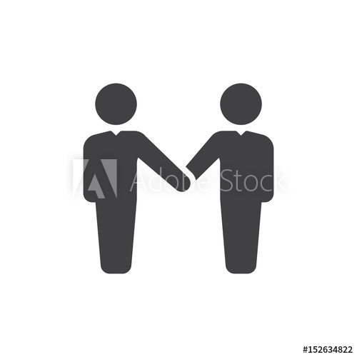 500x500 Handshake, Partnership Icon Vector, Filled Flat Sign, Solid