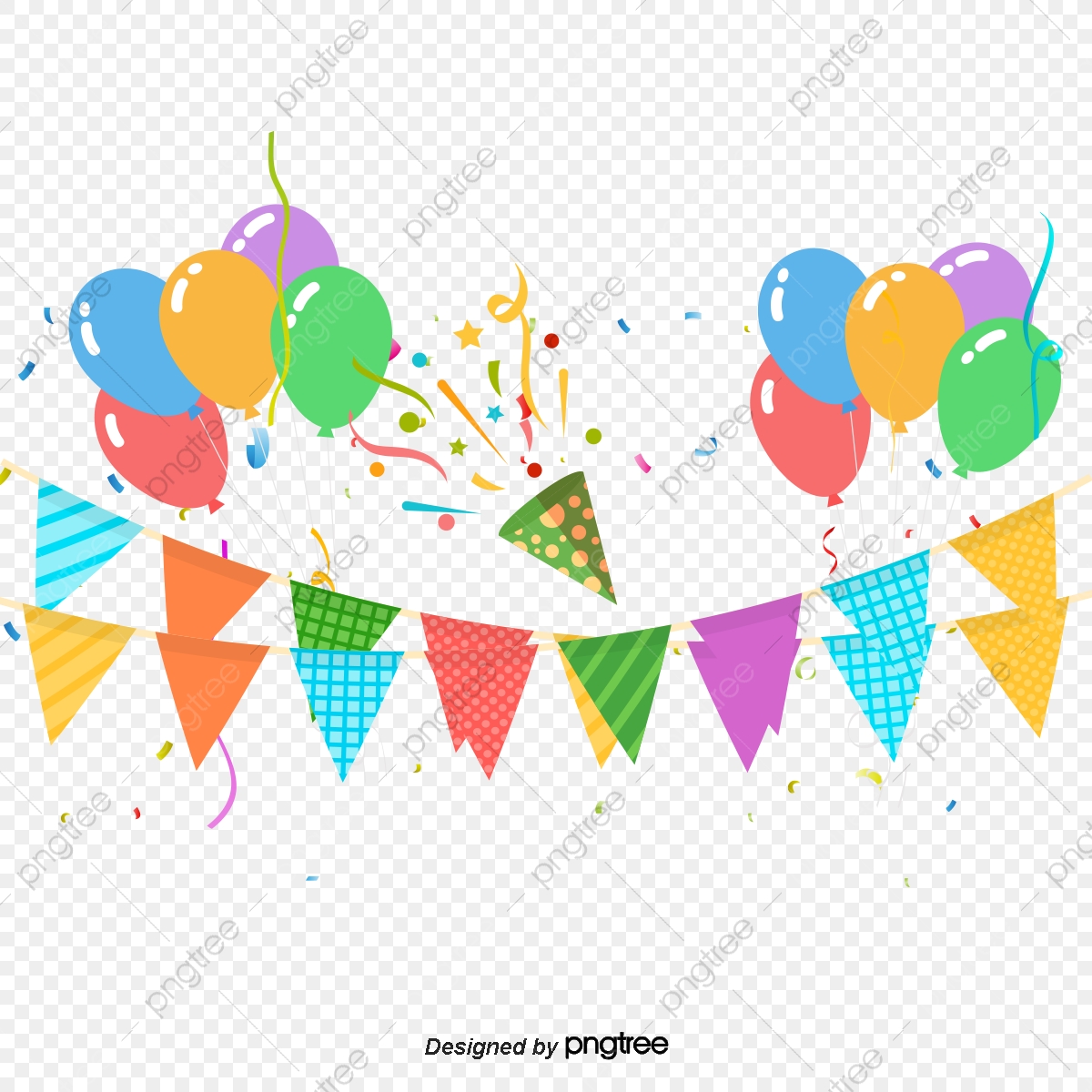 1200x1200 Color Balloon Summer Party Background Vector Material, Color