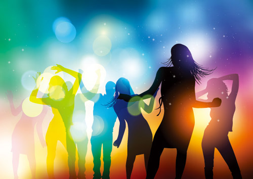 500x354 People Silhouettes And Party Backgrounds Vector Free Download