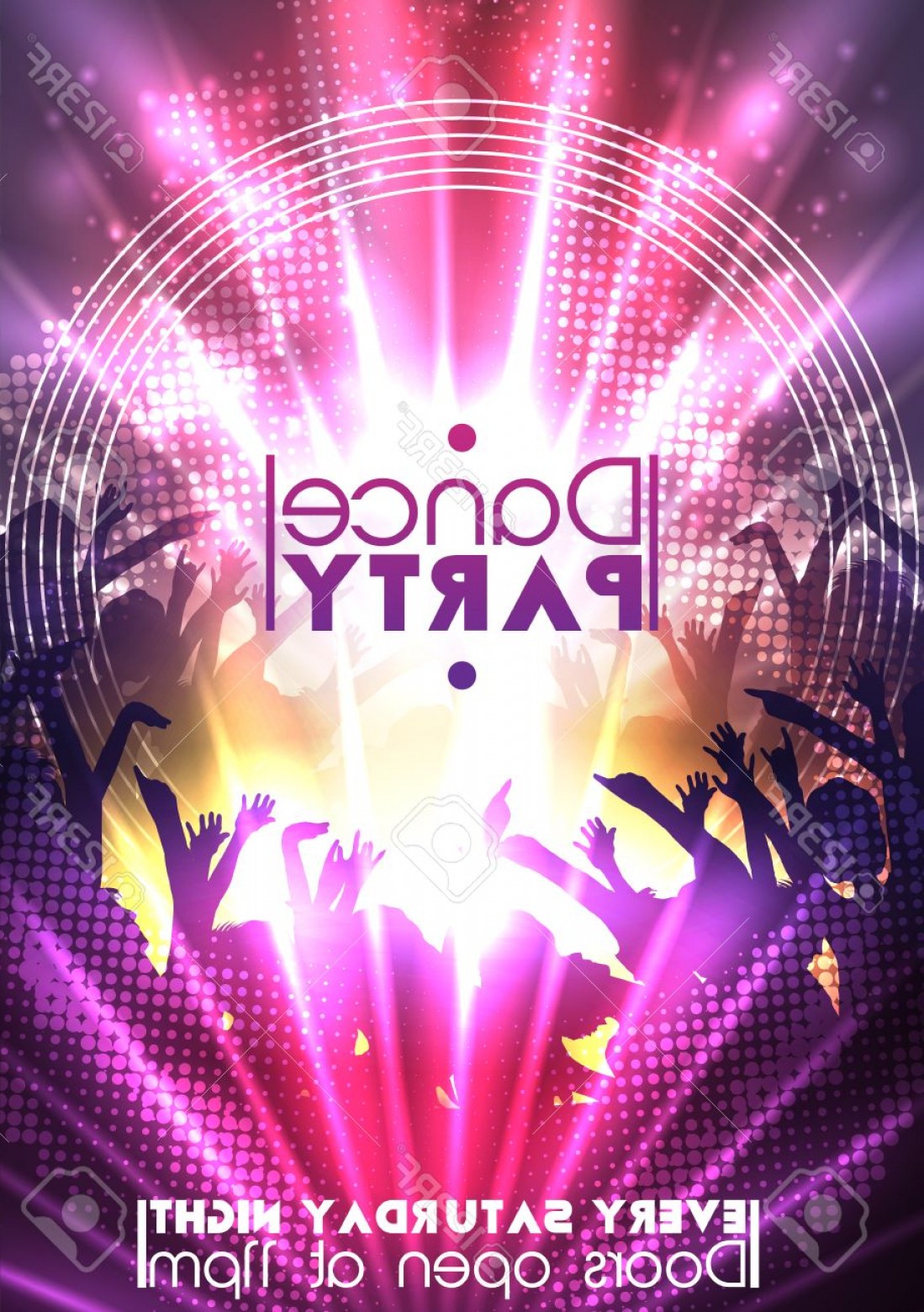 1099x1560 Photostock Vector Disco Party Background Vector Illustration