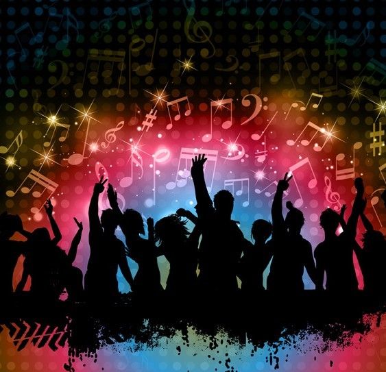 563x543 Free Cool Night Music Party Background Vector Free Web