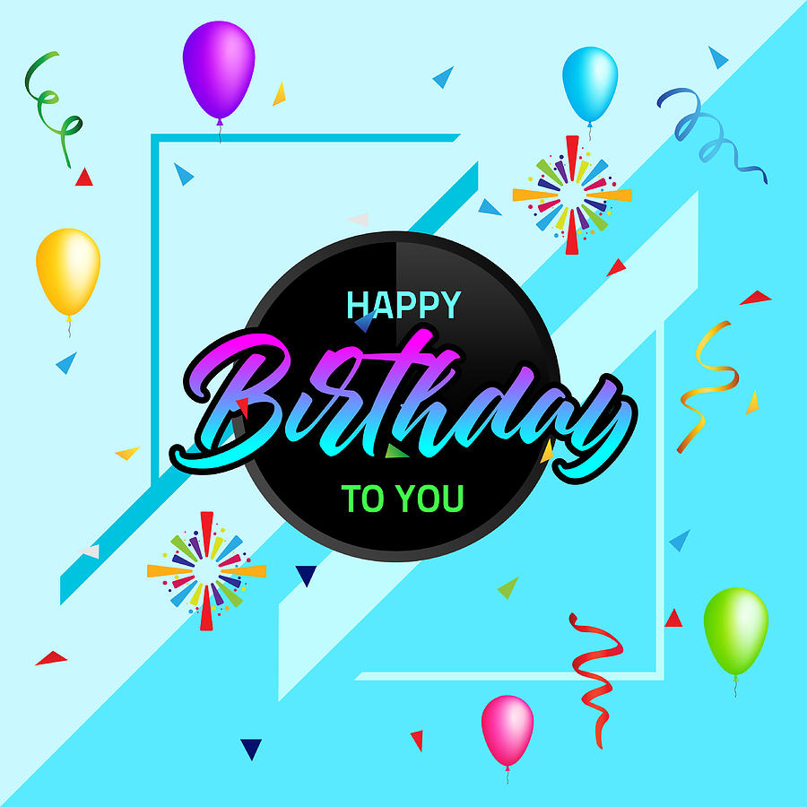 900x900 Happy Birthday Party Background Vector Illustration Drawing