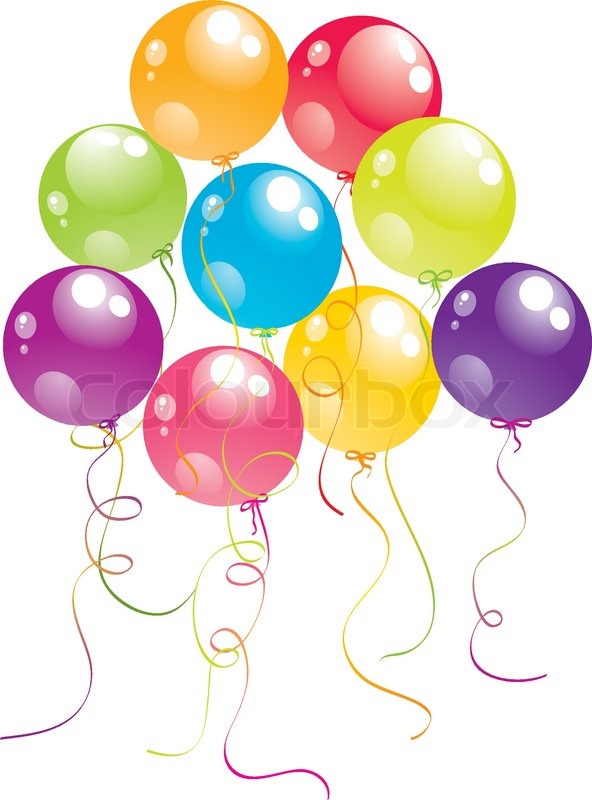 592x800 Color Beautiful Party Balloons, Vector Stock Vector Colourbox