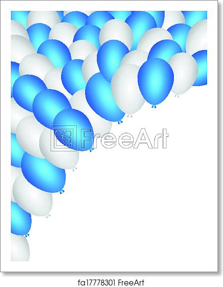 450x580 Free Art Print Of Blue And White Party Balloons Vector Freeart