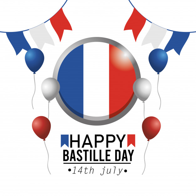 626x626 Circle France Emblem Flag With Party Banner Vector Free Download