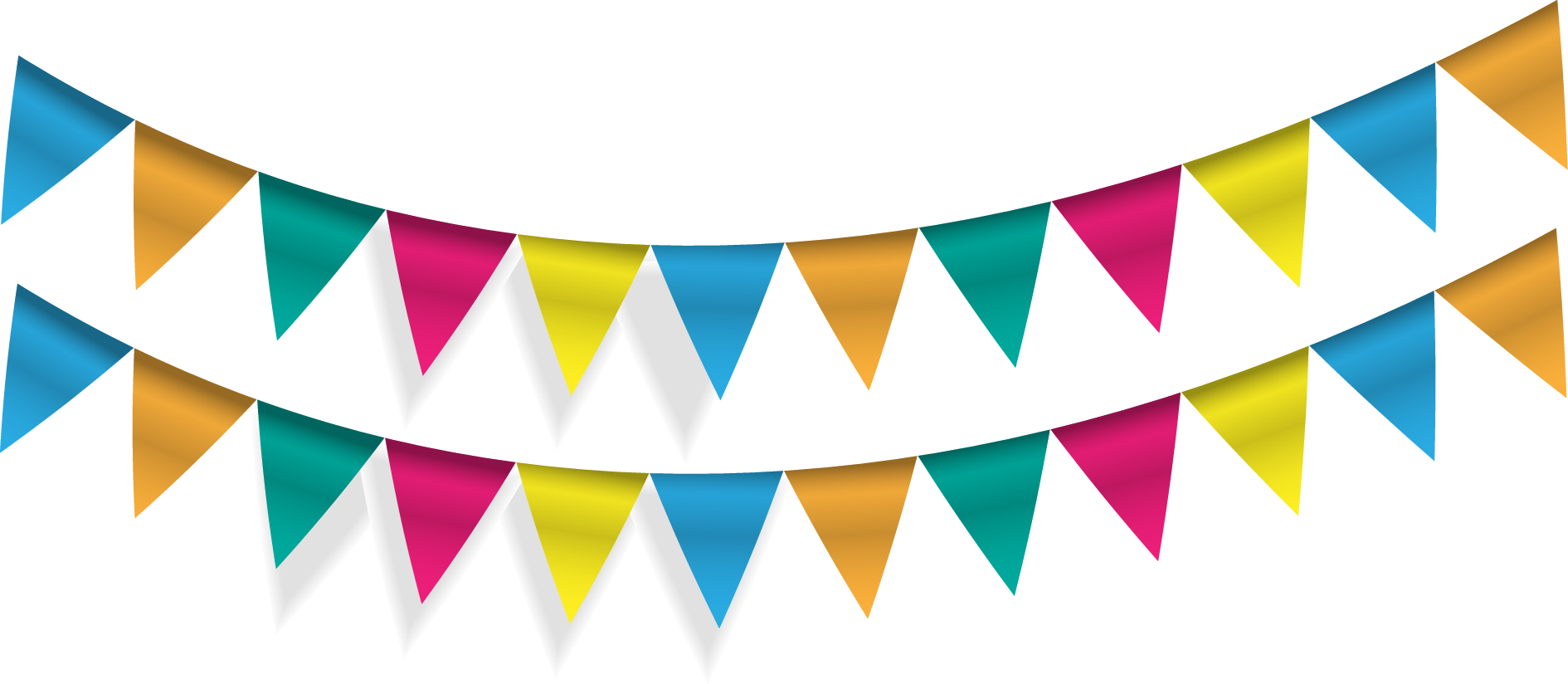 1890x824 Download Pennon Bunting Triangle Flag Vector Flags Party Clipart