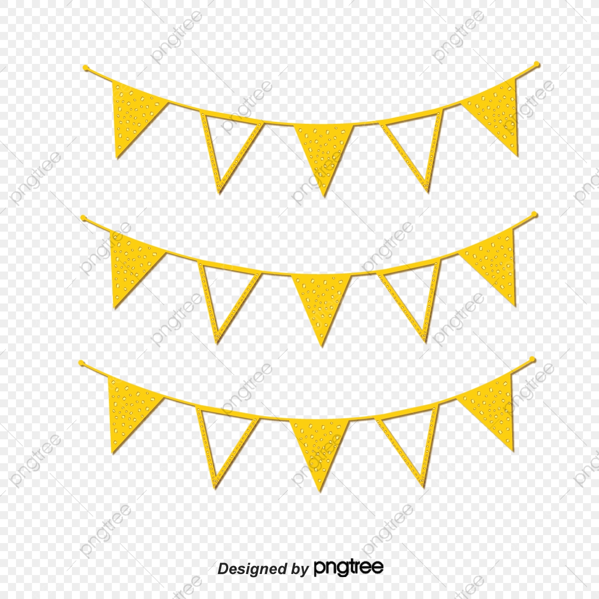 1200x1200 Gold Hand Painted Flags, Vector Png, Party Flag, Banner Png