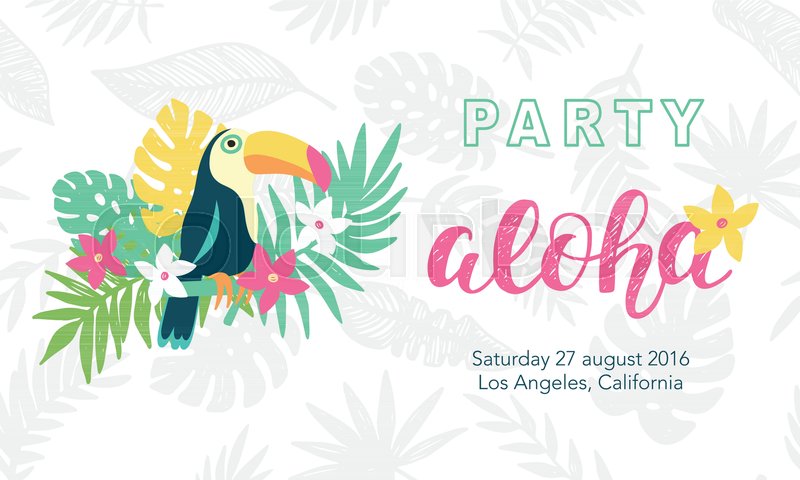800x480 Hawaiian Party Banner Template With Stock Vector Colourbox