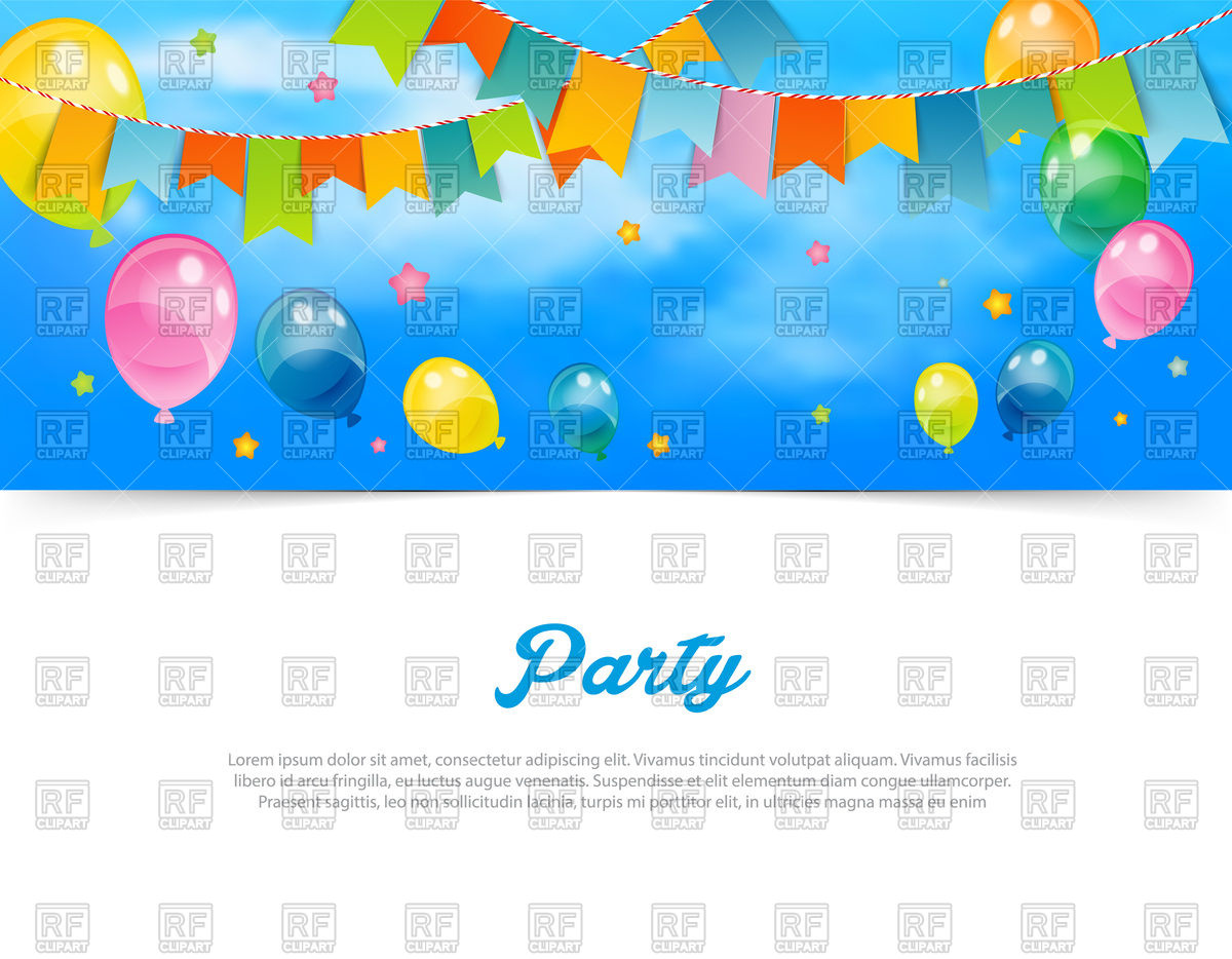 1200x934 Party Banner With Flags And Balloons Vector Image Of Backgrounds
