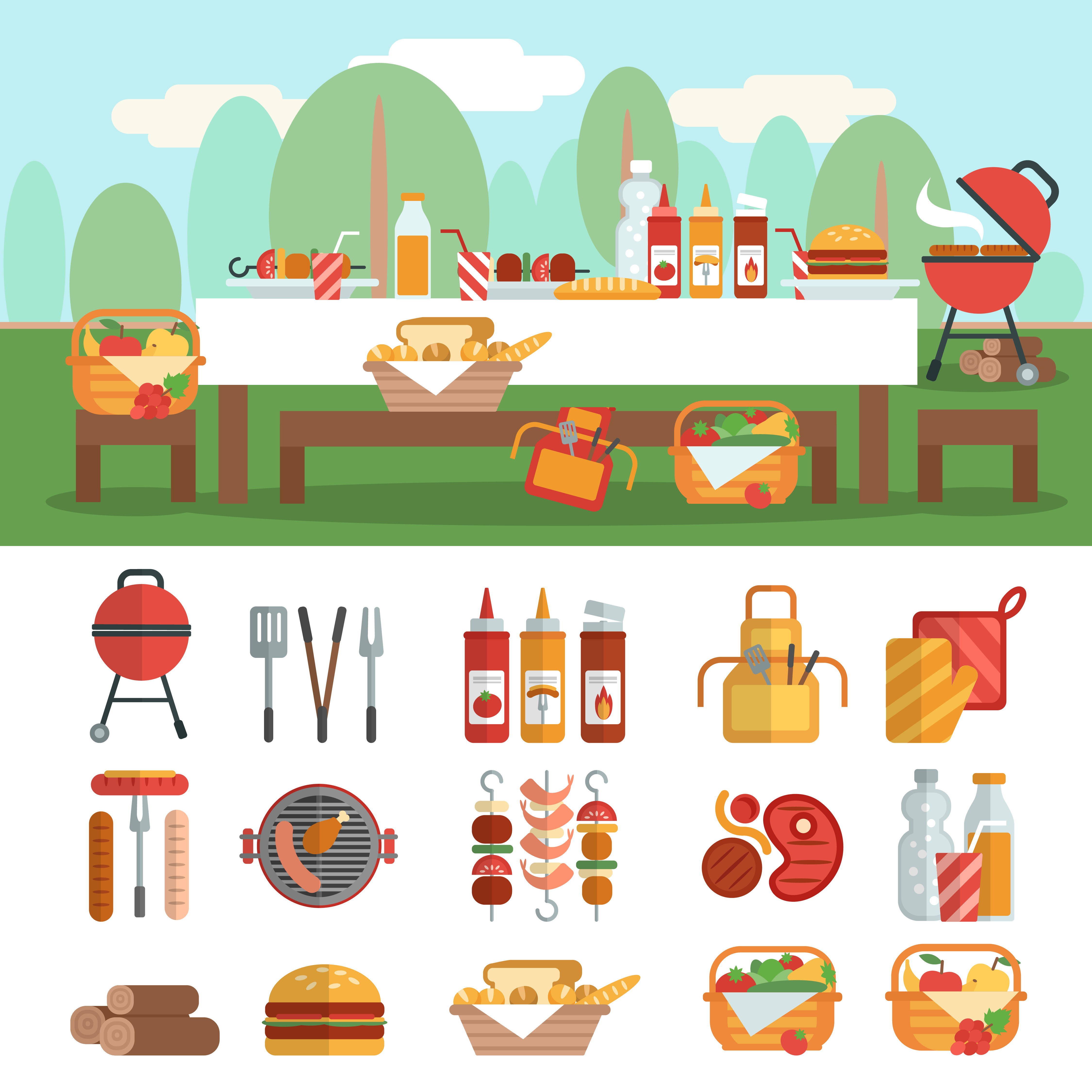 4500x4500 Bbq Party Banner Set