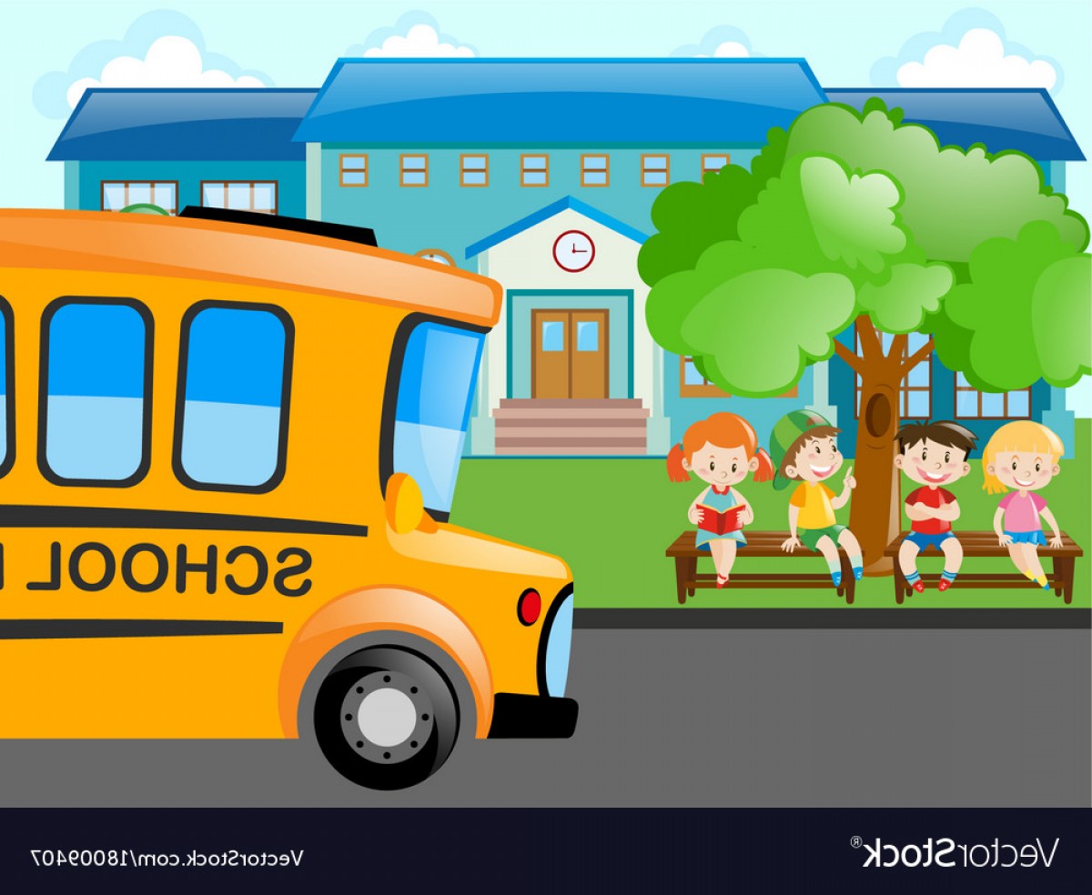1200x984 Kids Waiting For School Bus Vector Soidergi