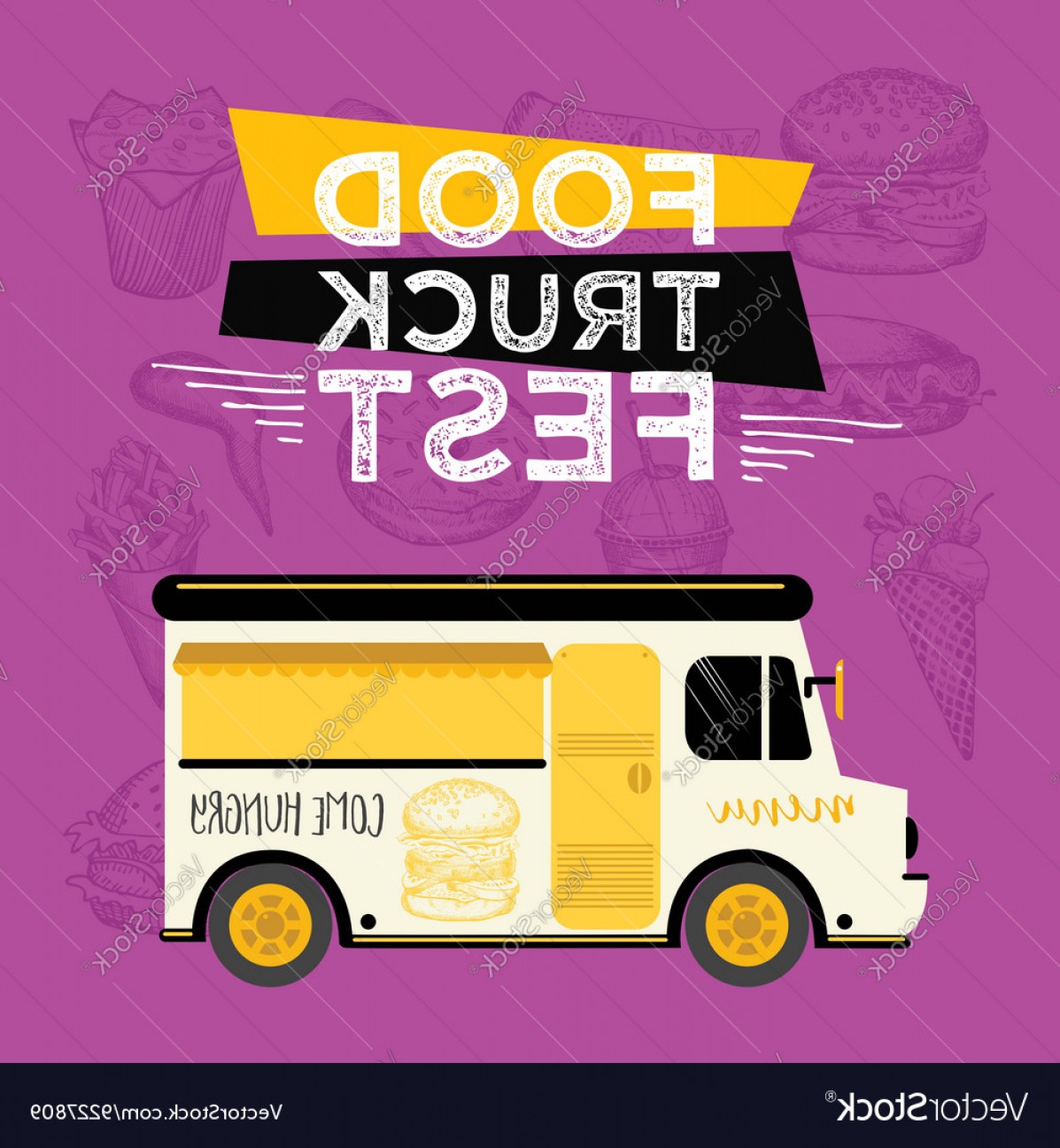 1197x1296 Food Truck Party Invitation Food Menu Template Vector Image Soidergi