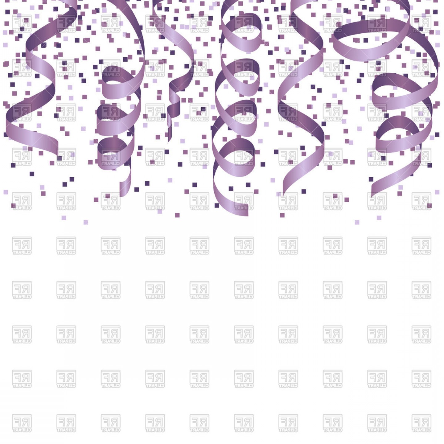 1440x1440 Party Background With Lilac Streamers And Confetti Vector Clipart