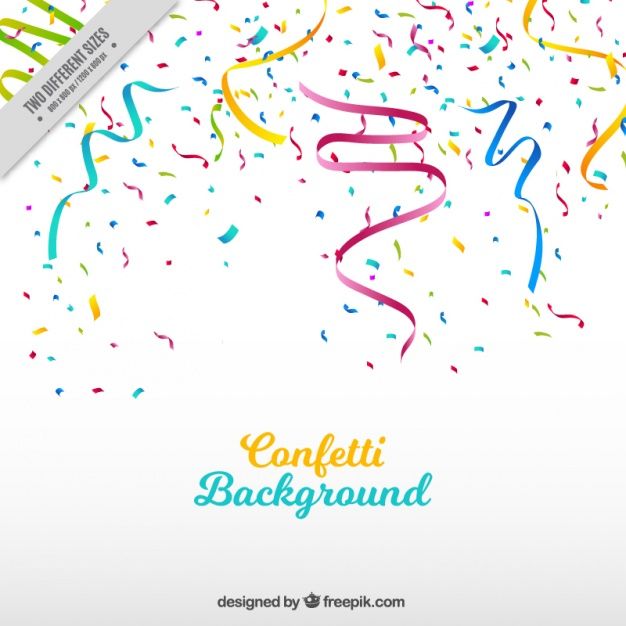 626x626 Party Background With Streamer And Colored Confetti Free Vector