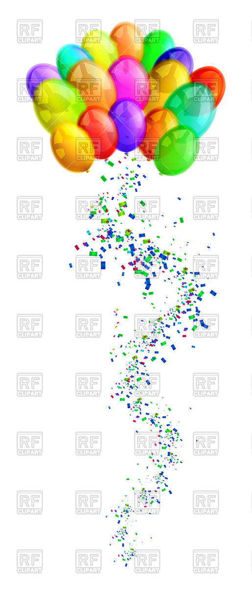 515x1200 Party Balloons With Splash From Confetti Vector Image Of Objects