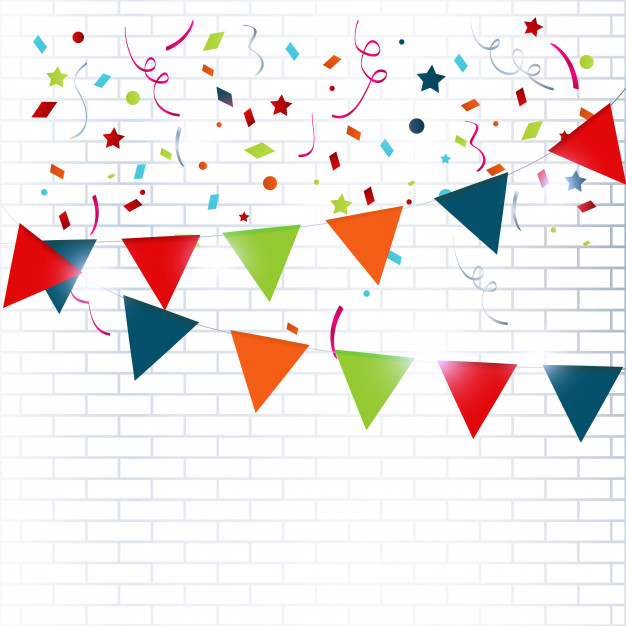 626x626 Celebration Colorful Background With Confetti Vector Illustration