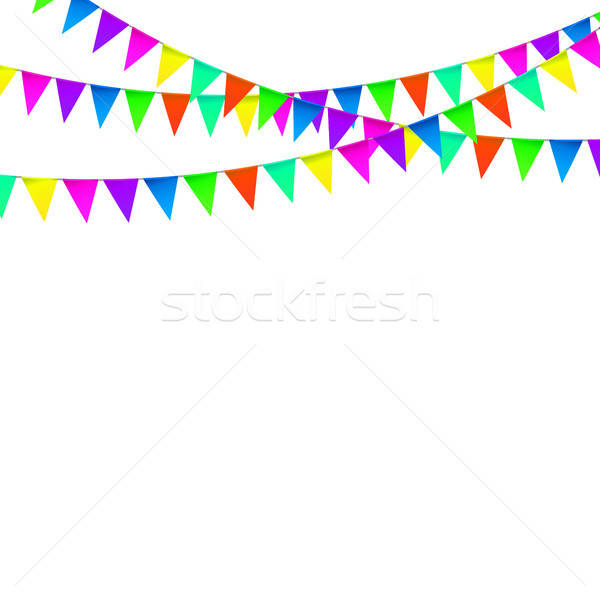 Party Background With Flags Vector, Colored Festoons On The White 600x600 Party Background With Flags Vector, Colored Festoons On The White