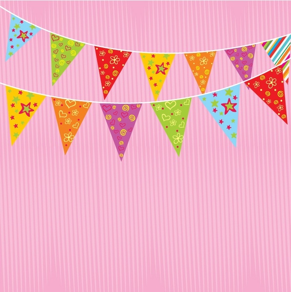 Party Flags Free Vector In Adobe Illustrator 597x600 Party Flags Free Vector In Adobe Illustrator