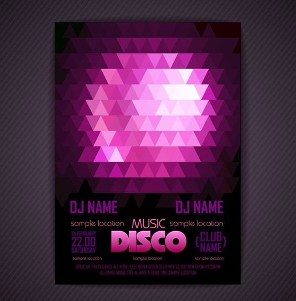 600x611 Fashion Disco Party Flyer Vector Graphics My Free Photoshop World