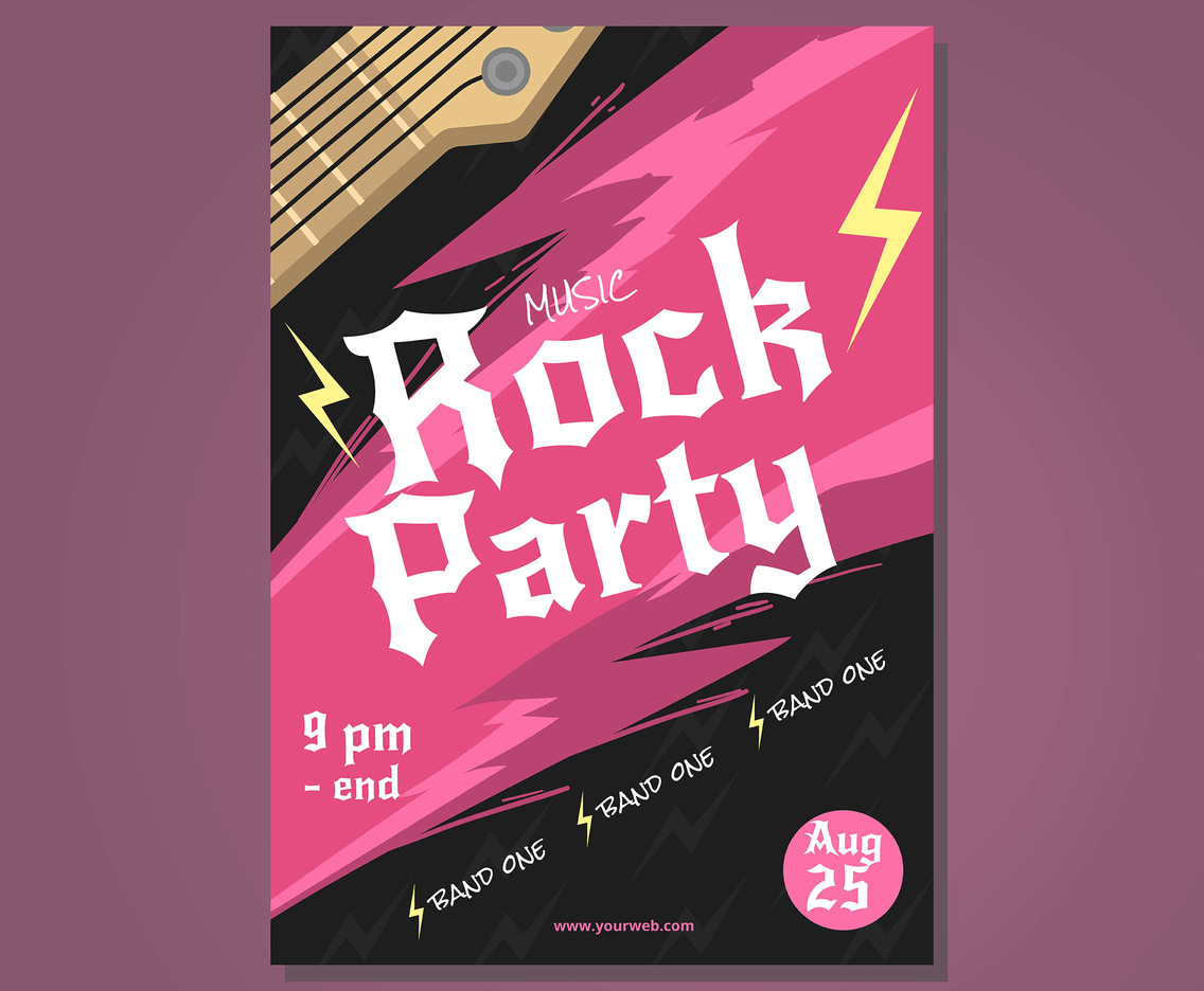 1136x936 Rock Music Party Flyer Vector Vector Art Graphics