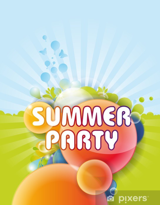 545x700 Summer Party Flyer Vector Background Wall Mural
