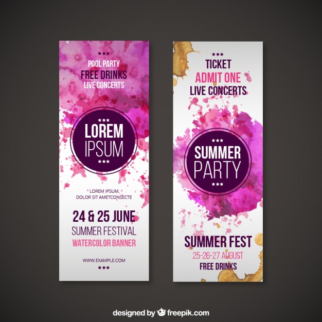 626x626 Watercolor Party Flyer Vector Premium Download