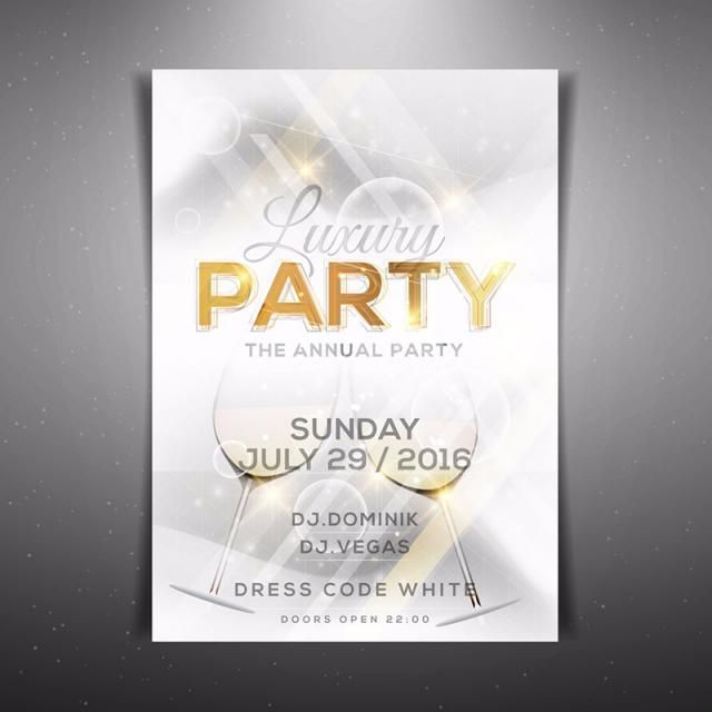 640x640 Luxurious Party Flyer Template Poster