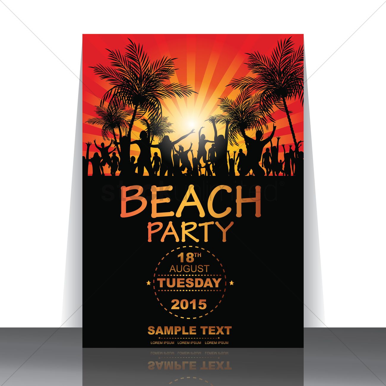 1300x1300 Beach Party Flyer Vector Image