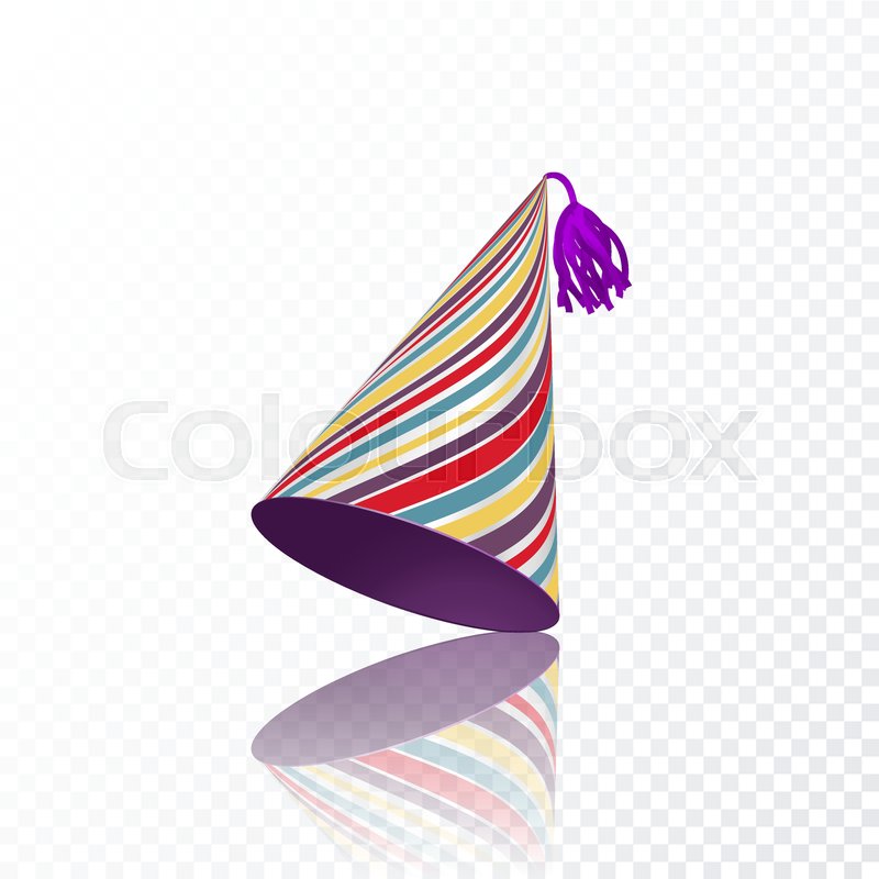 800x800 Birthday Hat With Colorful Stripes Stock Vector Colourbox