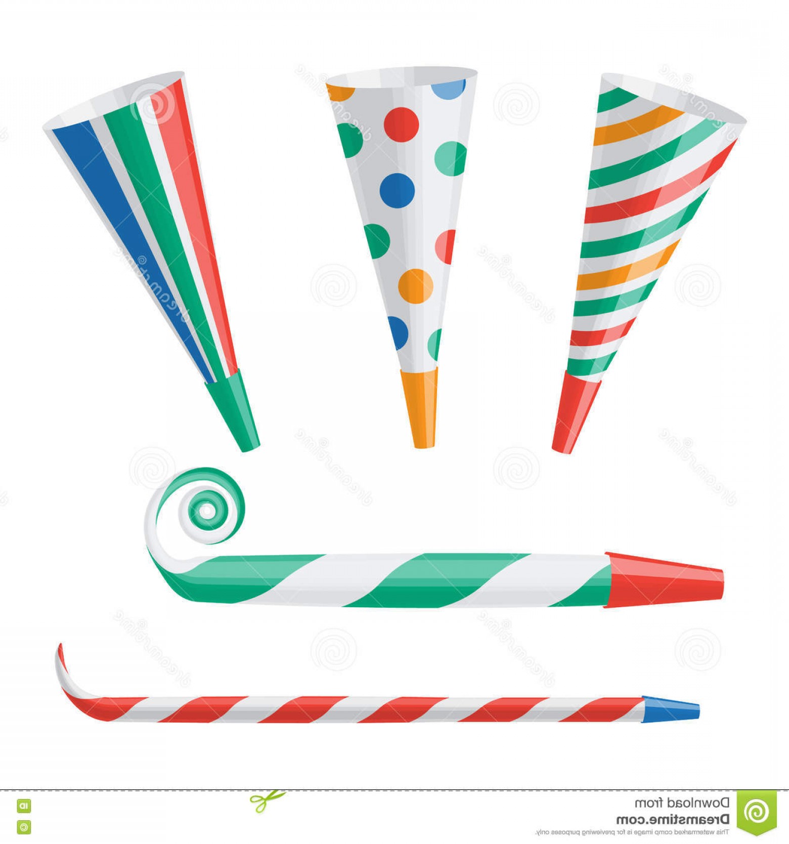 1560x1668 Stock Illustration Party Horn Vector Illustration Isolated White