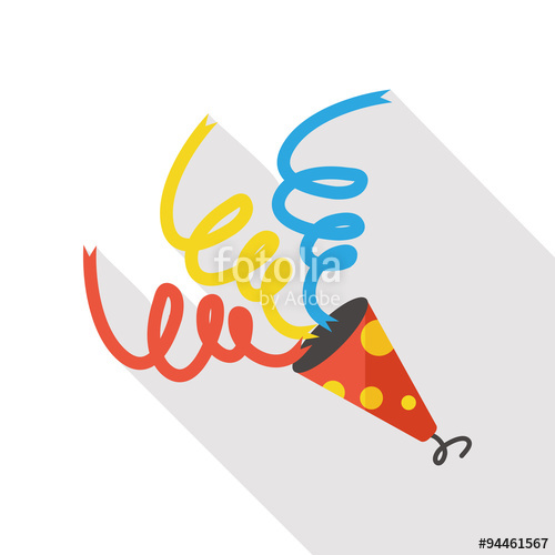 500x500 Birthday Party Horn Flat Icon Stock Image And Royalty Free Vector